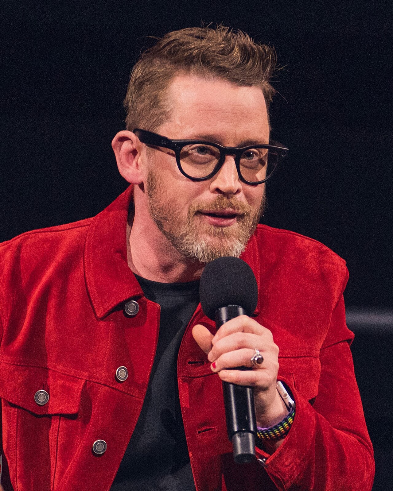 Macaulay Culkin at a Q&A for Home Alone's 35th anniversary in Los Angeles, California