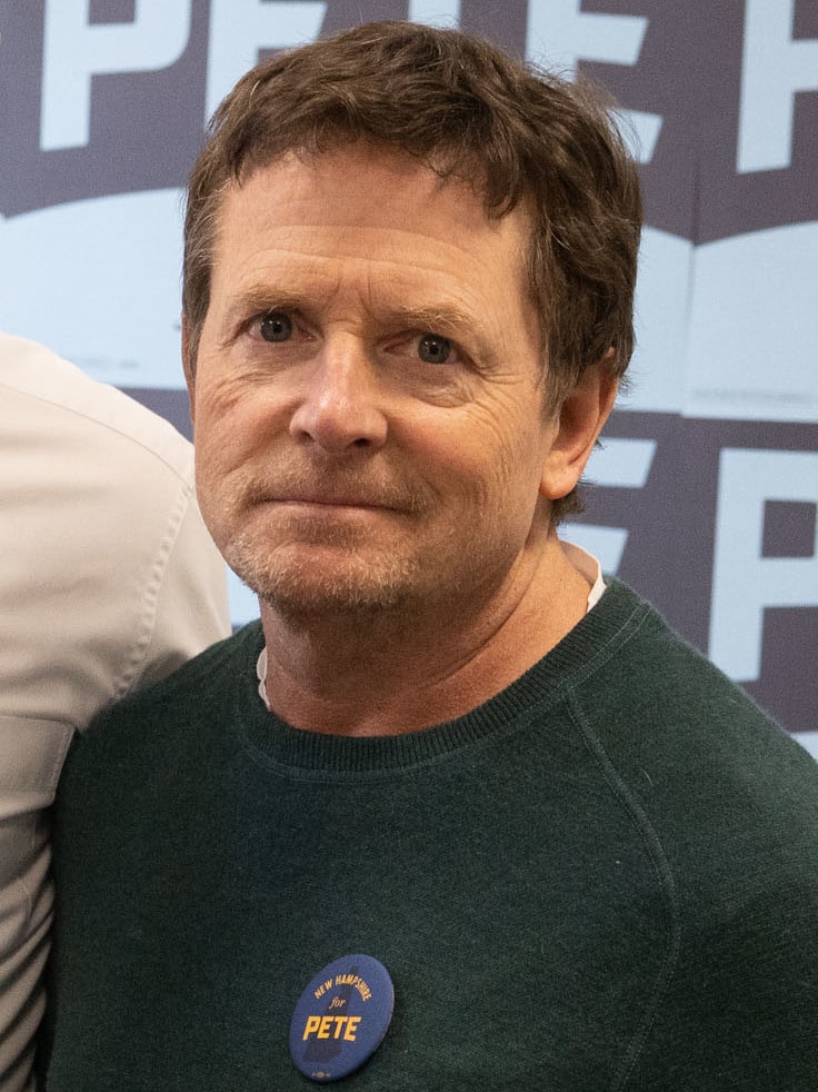 Michael J. Fox with Pete Buttigieg in 2020